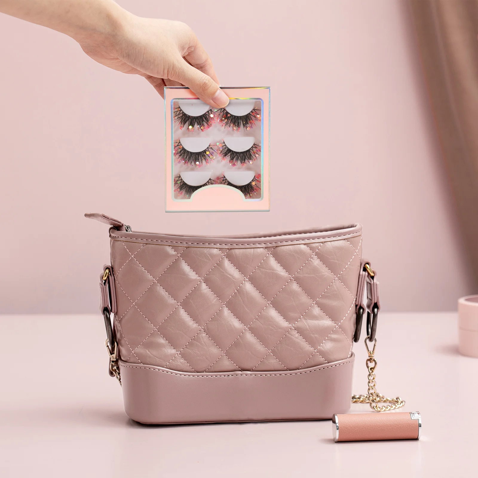 

3Pairs Women Eyelashes Extensions Fake Lashes Pack Glitter Design Easy to Use for Dating Night Vacation Balls Events