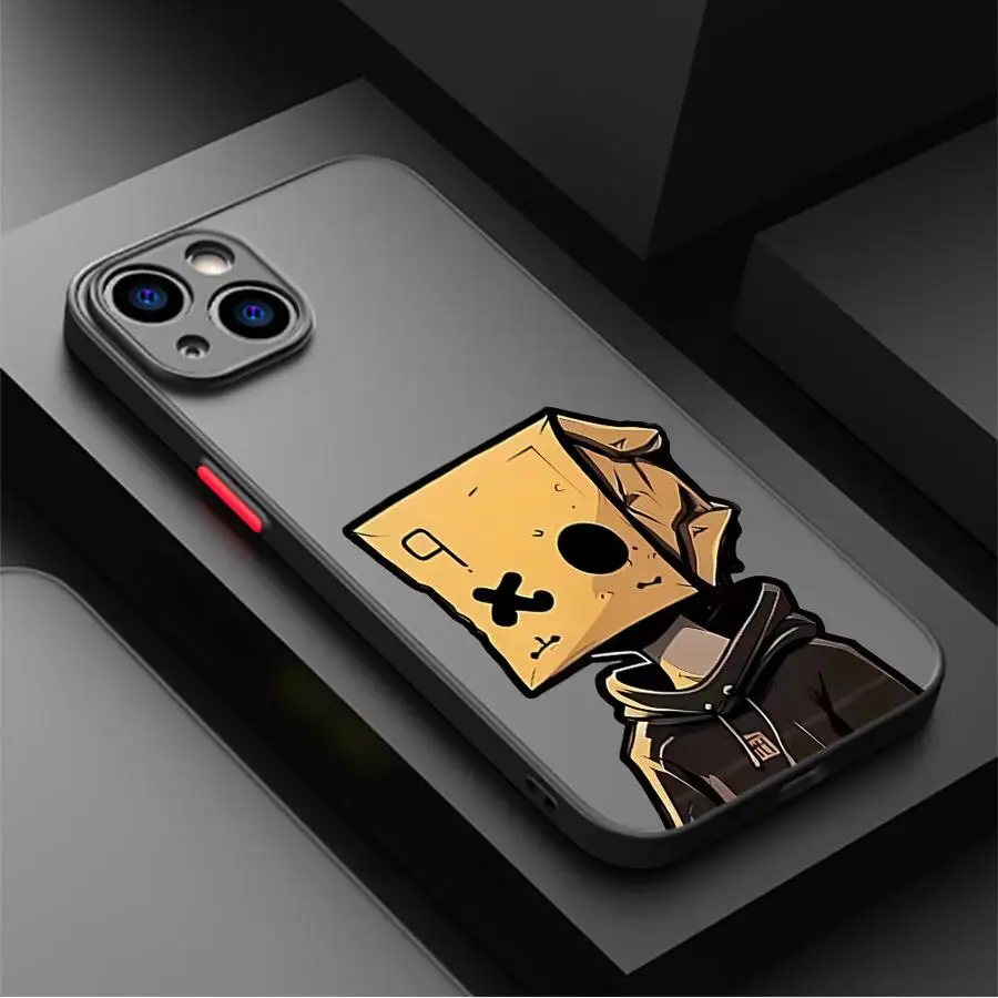 حافظة لهاتف أبل آيفون 15 16 17 14Plus 13 Mini XS Max 12 13 11 Pro Max 7 8 نمط رجل ورقي كرتوني