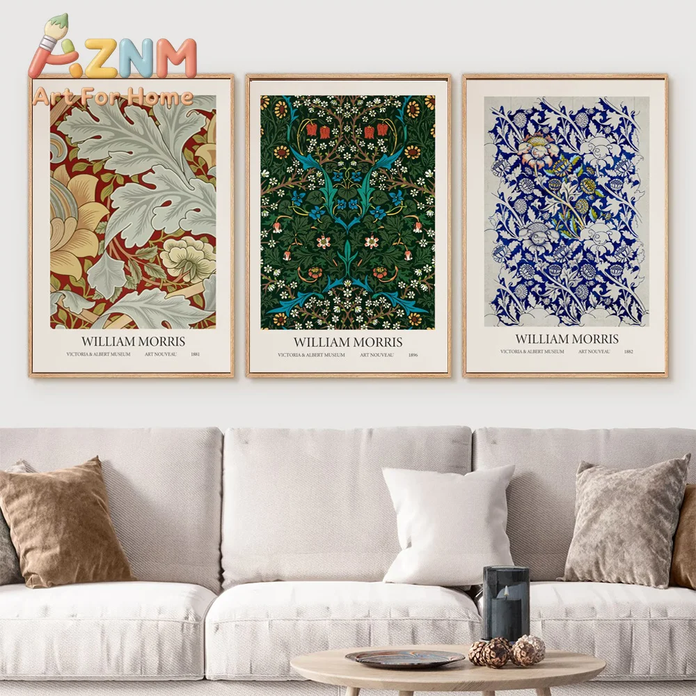 1pc William Morris Vintage Floral Poster Victorian Abstract Botanical Art Canvas Painting Room Home Bedroom Decor Perfect Gift