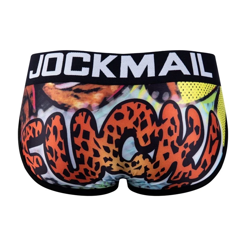 Jockmail Colorful Underpants Breathable Male Short Pants Spandex Animal Cartoon Boxers Mens Underwear Low Waist Ice Silk Gay
