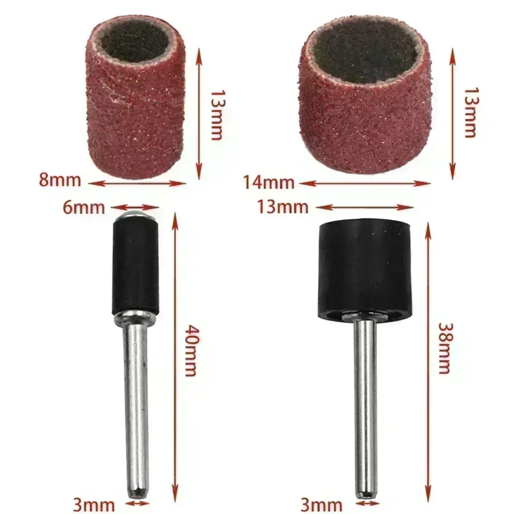22 Uds anillo de lijado con varilla broca de pulido tambor de lijado abrasivo cabezal de molienda para herramienta rotativa piezas de herramientas de amoladora eléctrica