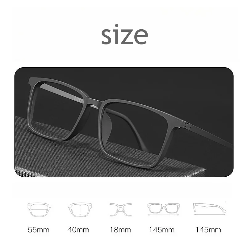 إطار نظارة رجالي جديد من OLLYMURS خفيف للغاية TR90 بإطار كامل وجه كبير من التيتانيوم النقي إطار نظارات طبية بصرية 9805