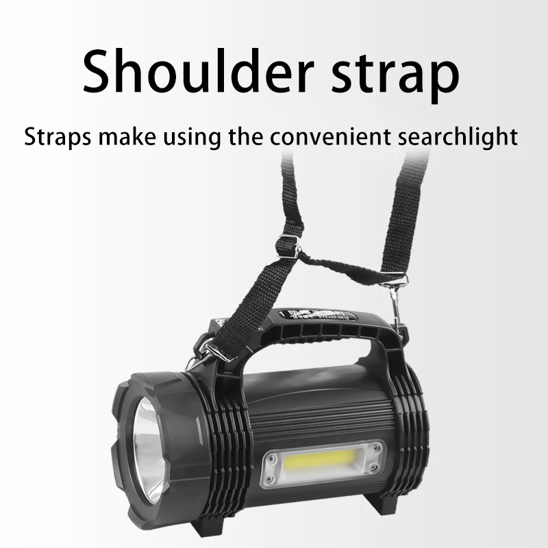 500M Long Range LED Searchlight Handheld Rechargeable Work Light Spotlight Waterproof Flashlight Power Bank Function Torch