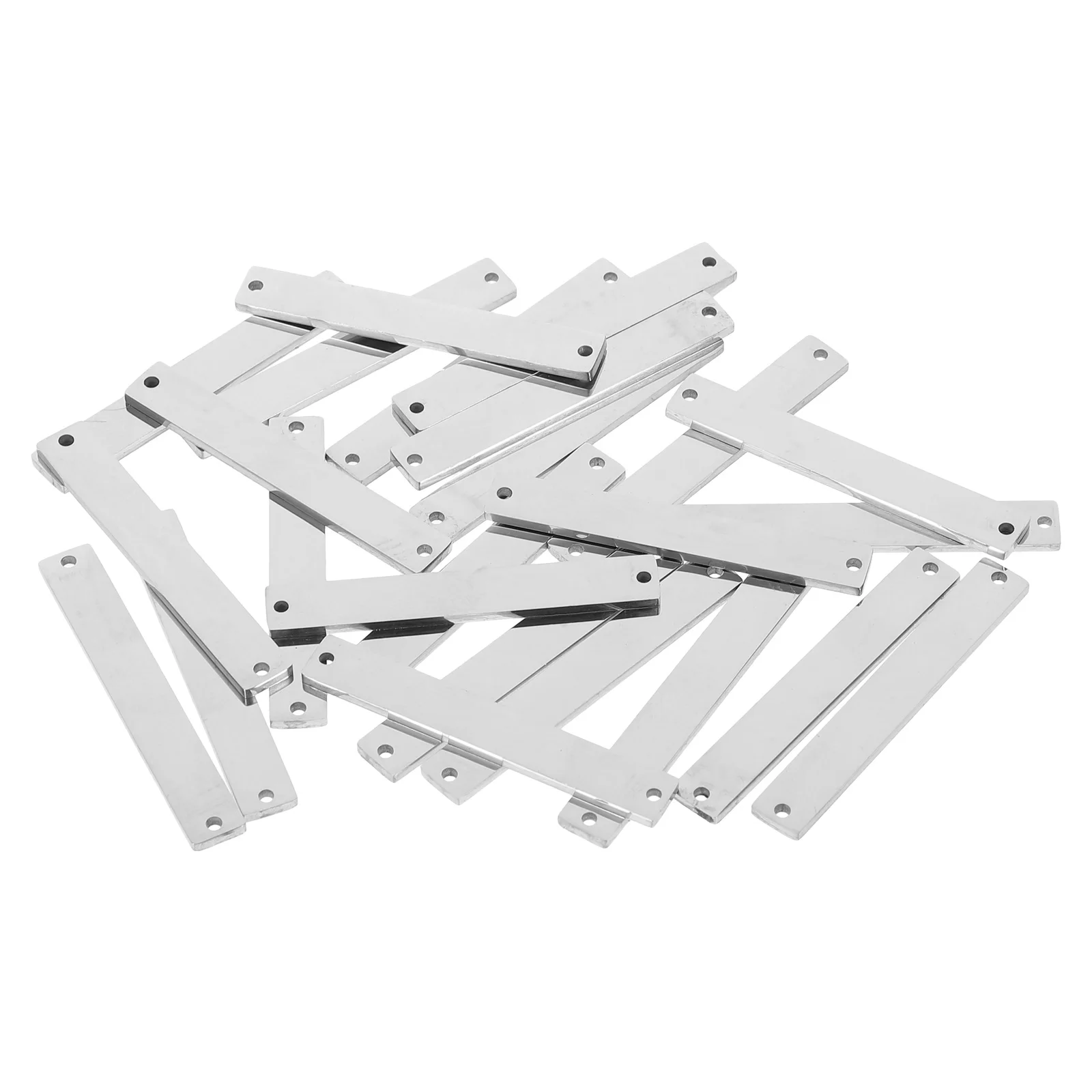 

25 Pcs Stainless Steel Square Strips Bracelet Charms Blank Metal Labels Tag Jewelry Making Tags Diy Stamping Bar