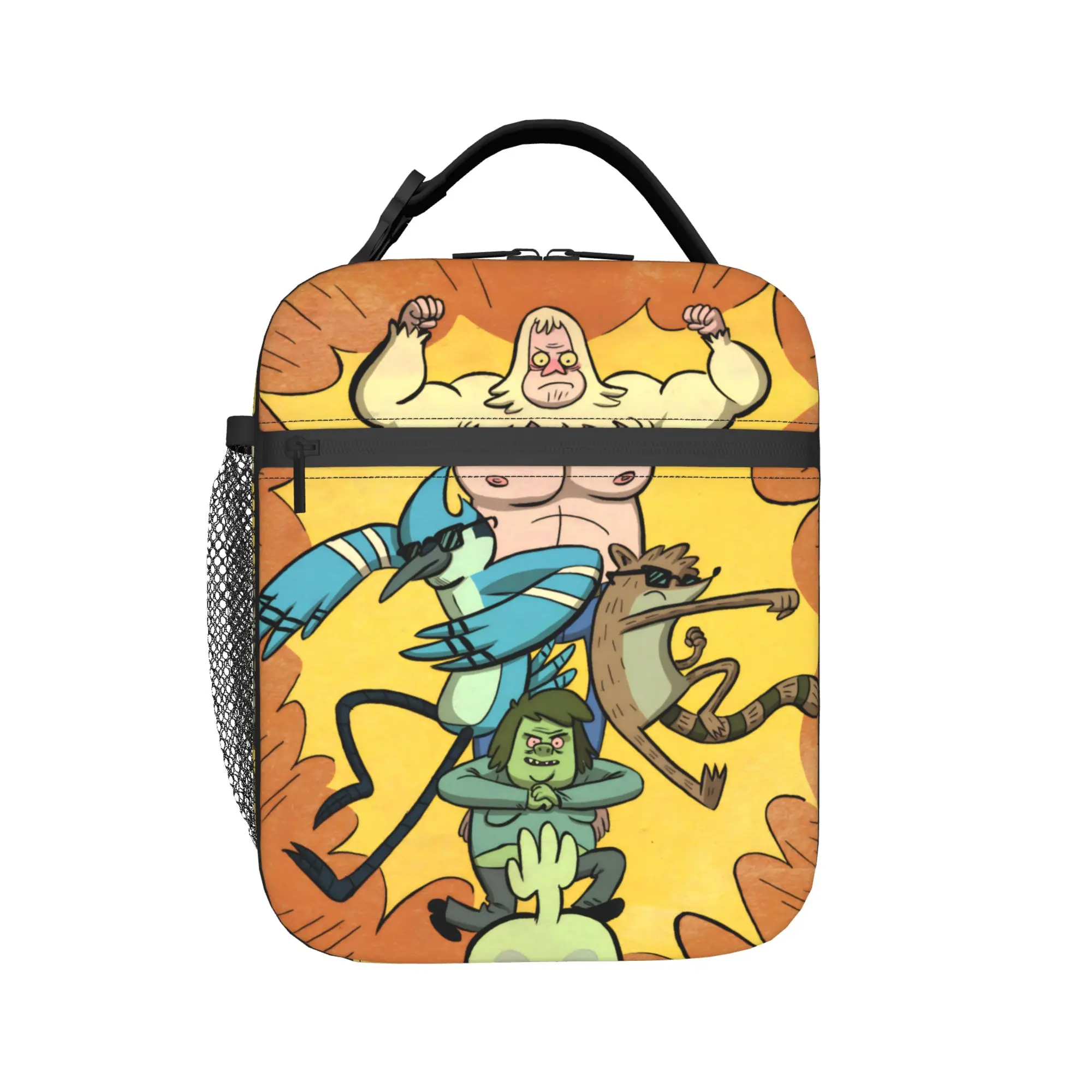 TV Series   Regulars Show Insulated Lunch Bags Thermal Bag Reusable,Meal Container  High Capacity Tote Lunch Box Men Women