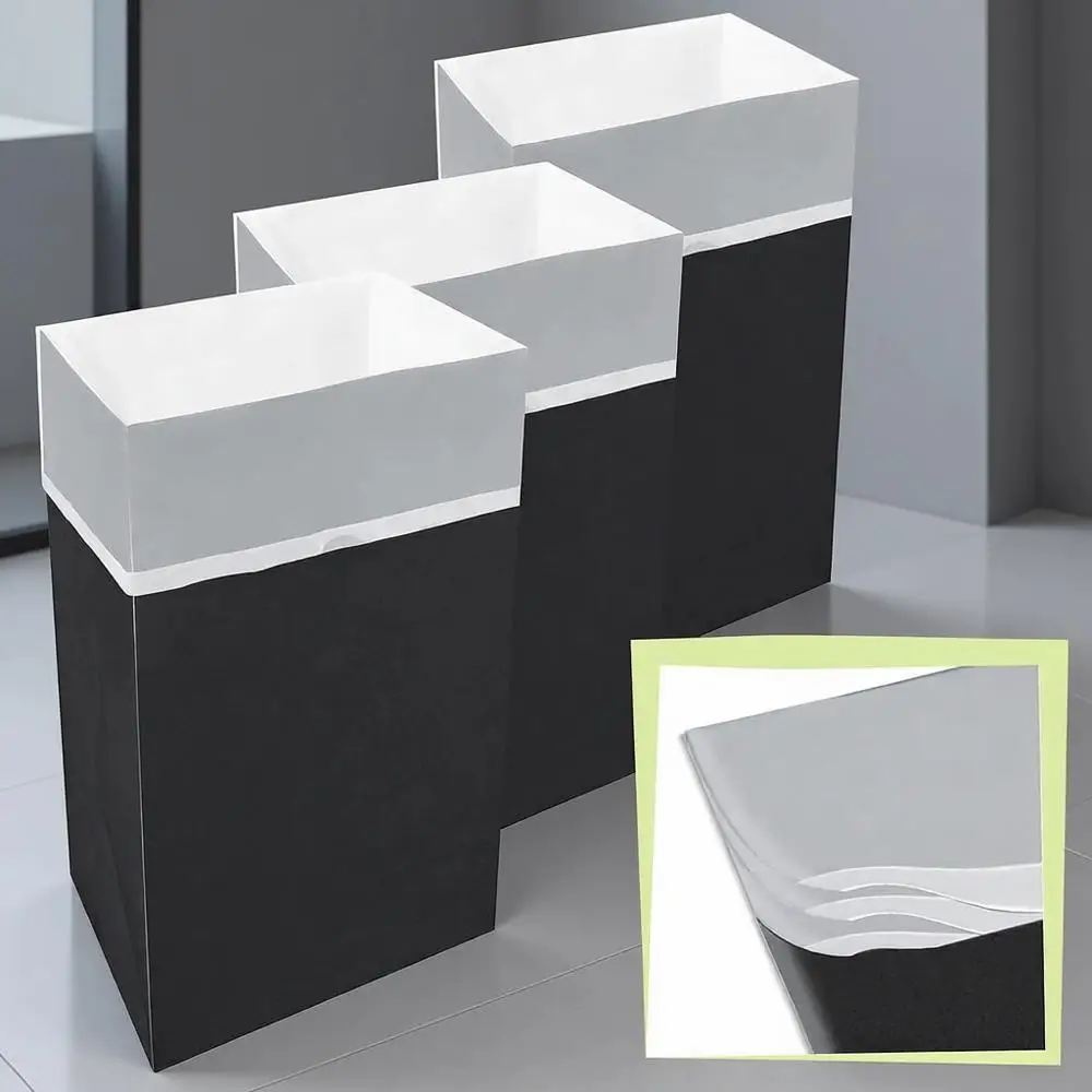 

30 Gallon Multi-Liner Trash Cans (3-Pack) - Collapsible Garbage & Recycling Bins for Home, Parties, and Kitchens (Black)