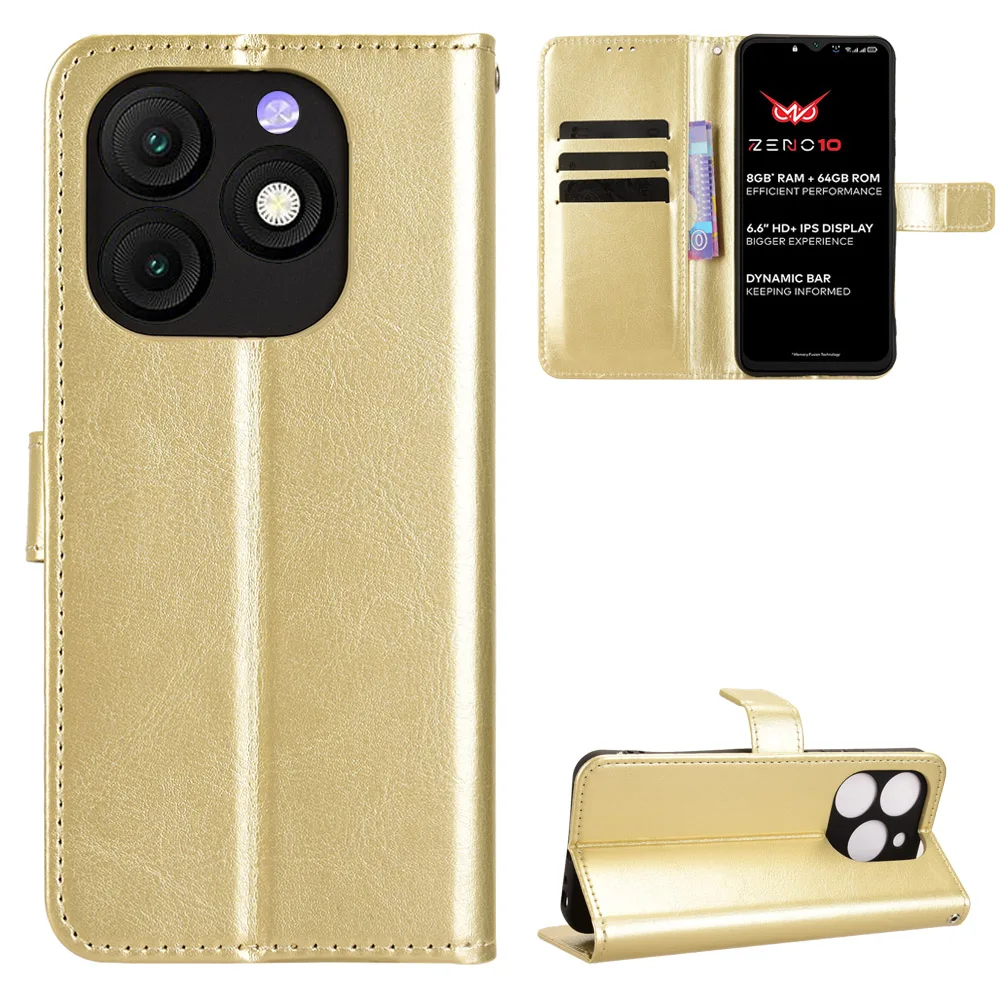 

Leather Wallet Phone Case For Itel A95 A90 A80 A60 A50 City 100 Zeno 10 Card Slot Cover