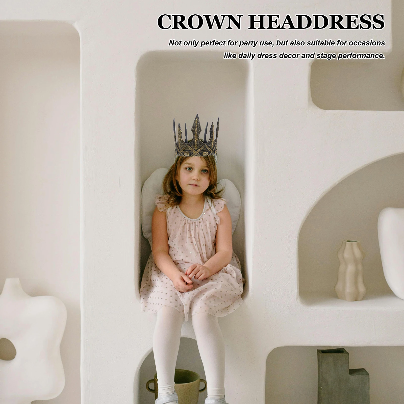 

2pcs Medieval King Crown Props Halloween Party Crowns for Men Boys Silver Color Stage