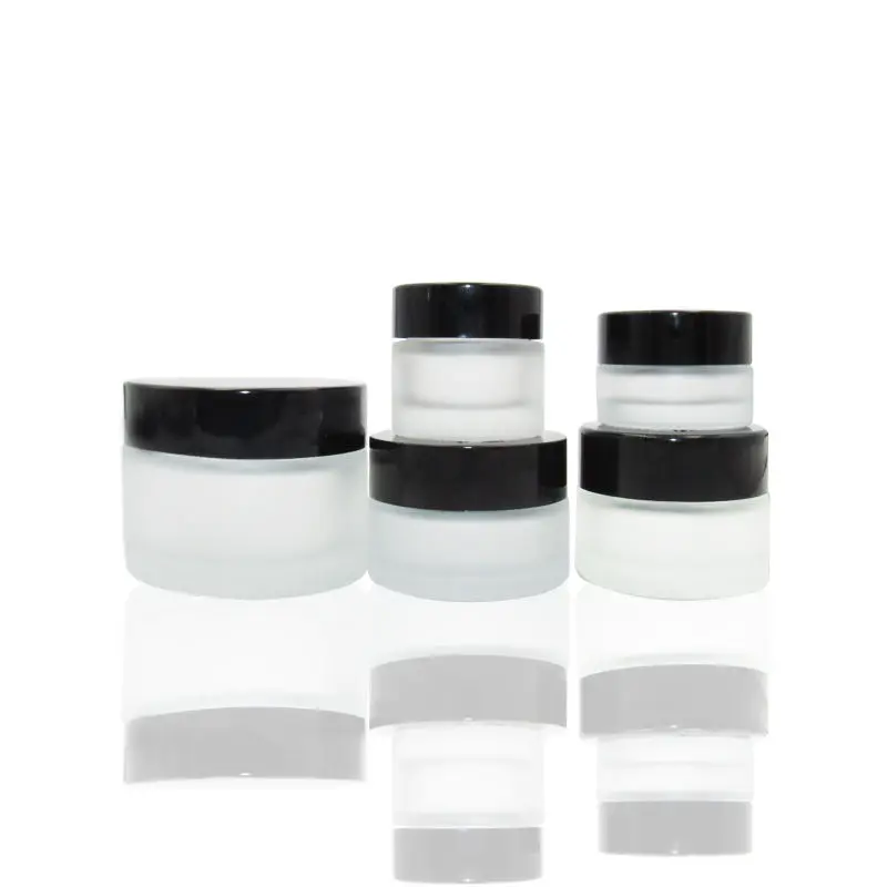 

5/10/15/20/30/50/100g Frosted Glass Ointment Cream Jars Refillable Lip Balm Eye Shadow Sealed Storage Empty Cosmetic Container