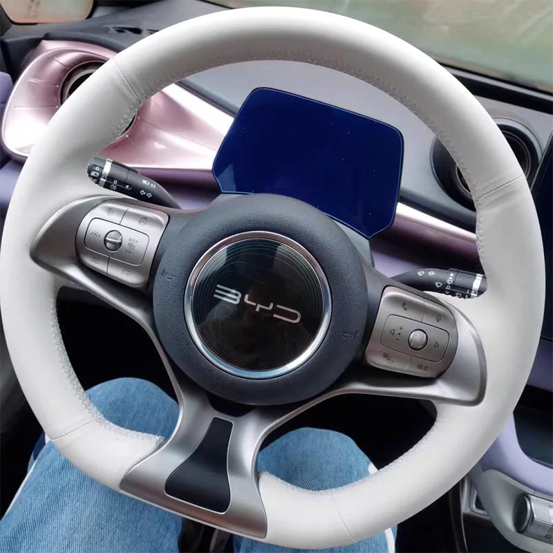 Car Anti-Slip Microfiber Leather Steering wheel Cover for BYD Atto 3 Yuan Plus Steering Wheel Cover HandSewn Protective Cover