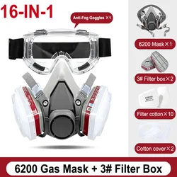 6200 Respirator Half Full Face Dust Gas Mask For Industrial Paint Spray Chemical Organic Vapor With Goggles Filters Protection