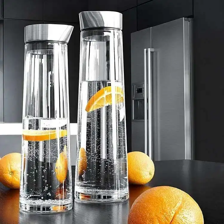 

2025 New 1L/1.5L Thick Bottle With Stainless Steel Lid, Cold Water Tank, Boiling Water, Juice, Glass Jup Drinkware Kettle