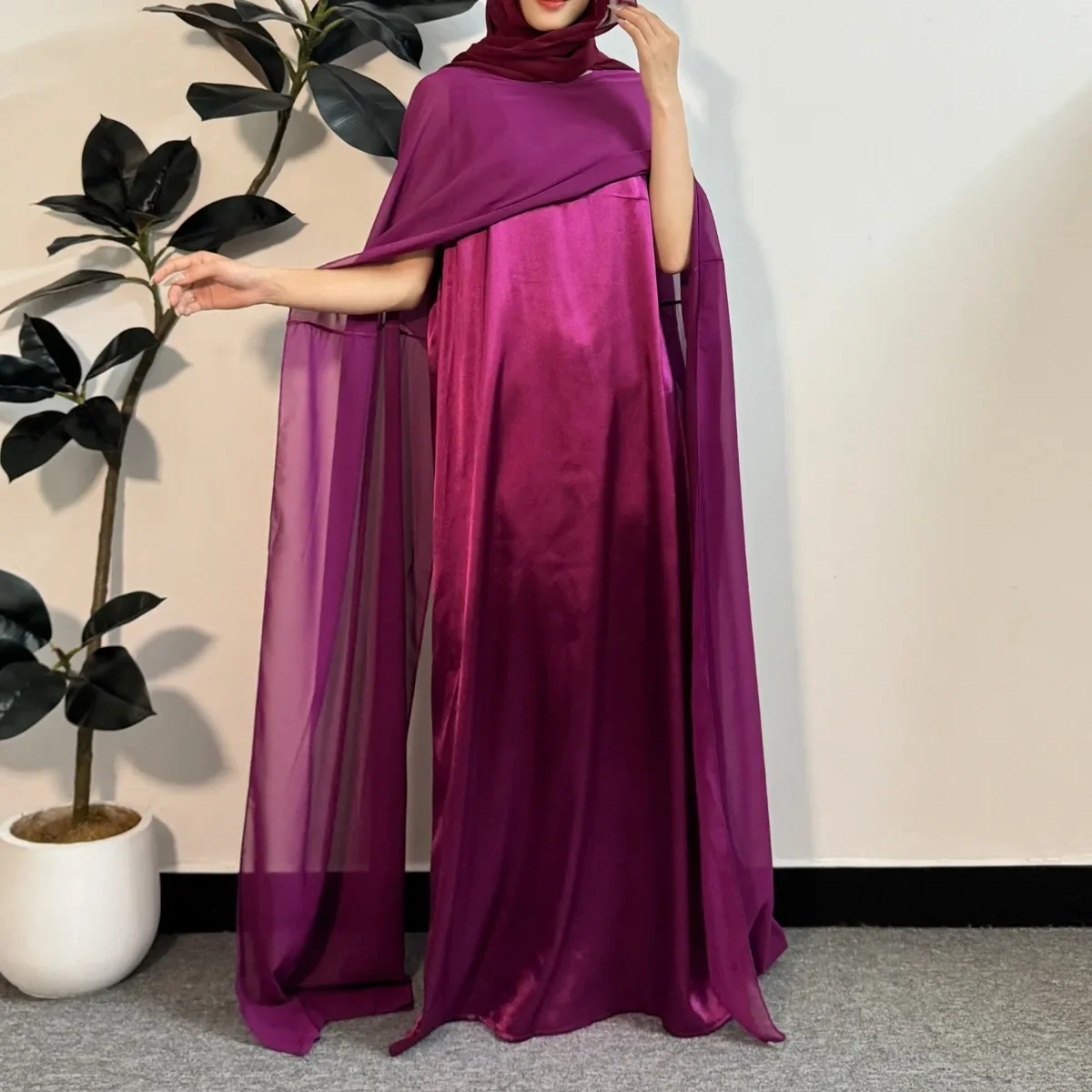 

Women Party Dress Muslim Islamic Modest Dresses Fashion Kaftans Women Jilbabs Elegant O-neck Mesh Muslim Abayas Women's Clothing