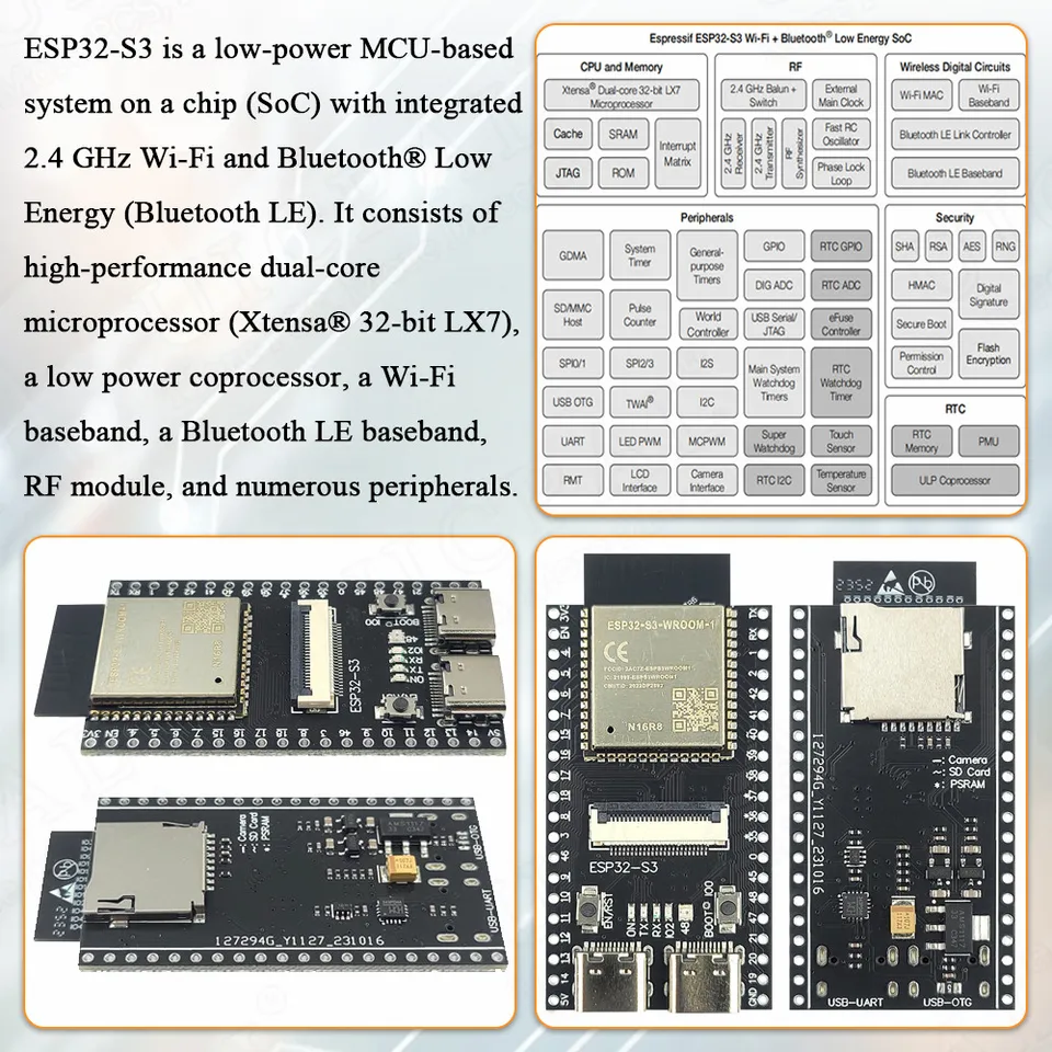 Binghe 3 Stück für ESP-CAM WiFi Bluetooth Modul, für ESP-CAM