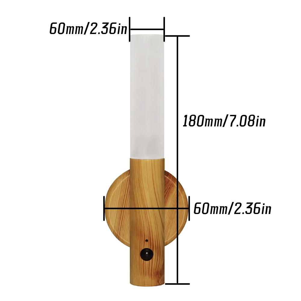 Цвет дерева светодиодный перезаряжаемый USB ночник с датчиком зерна, светильник для кухонного шкафа, ручной магнитный дизайн, прикроватное освещение