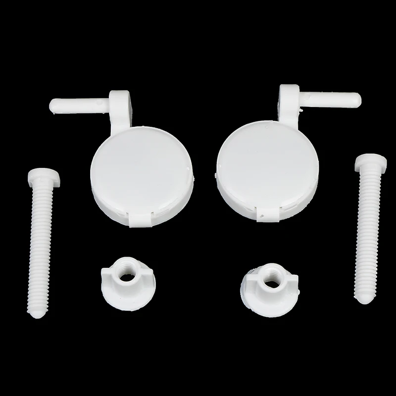 2Pcs Plastic Toilet Seat Screws Hinges Repair Tools Fixings Fit for Toilet Seats