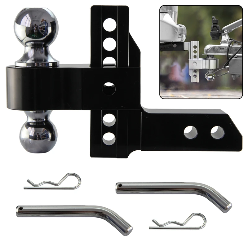 

Тягово-сцепное устройство с двойным шаровым креплением, 12500 фунтов, для приемника 2 дюйма, регулируемое по высоте на 6 дюймов, для прицепа