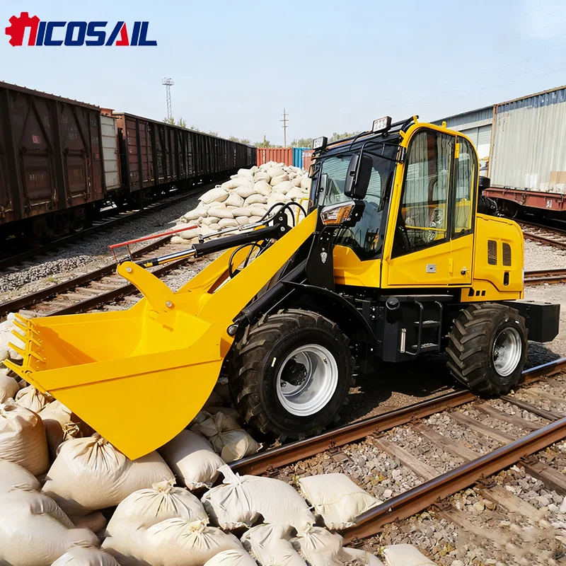 Europe Best Sale Mini Loader Cheap Wheel Loader Farm Home Compact Loader Extended Telescopic Arm 2 Ton Kubota Engine Loader