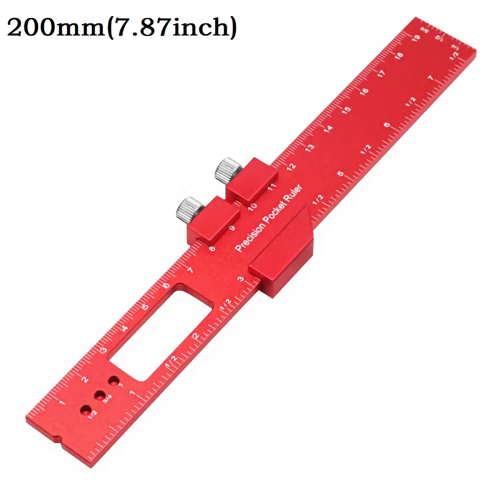 Measuring Ruler for Carpentry and DIY Wood Projects Dual Metric and For Imperial Scales on Wear-Resistant Aluminum Alloy Base