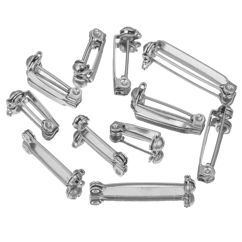 20pcs Stainless Steel Safety Pins Lock Buckle Sewing Clothing for DIY Lapel Pins Brooch Jewelry Making Supplies Wholesale Metal