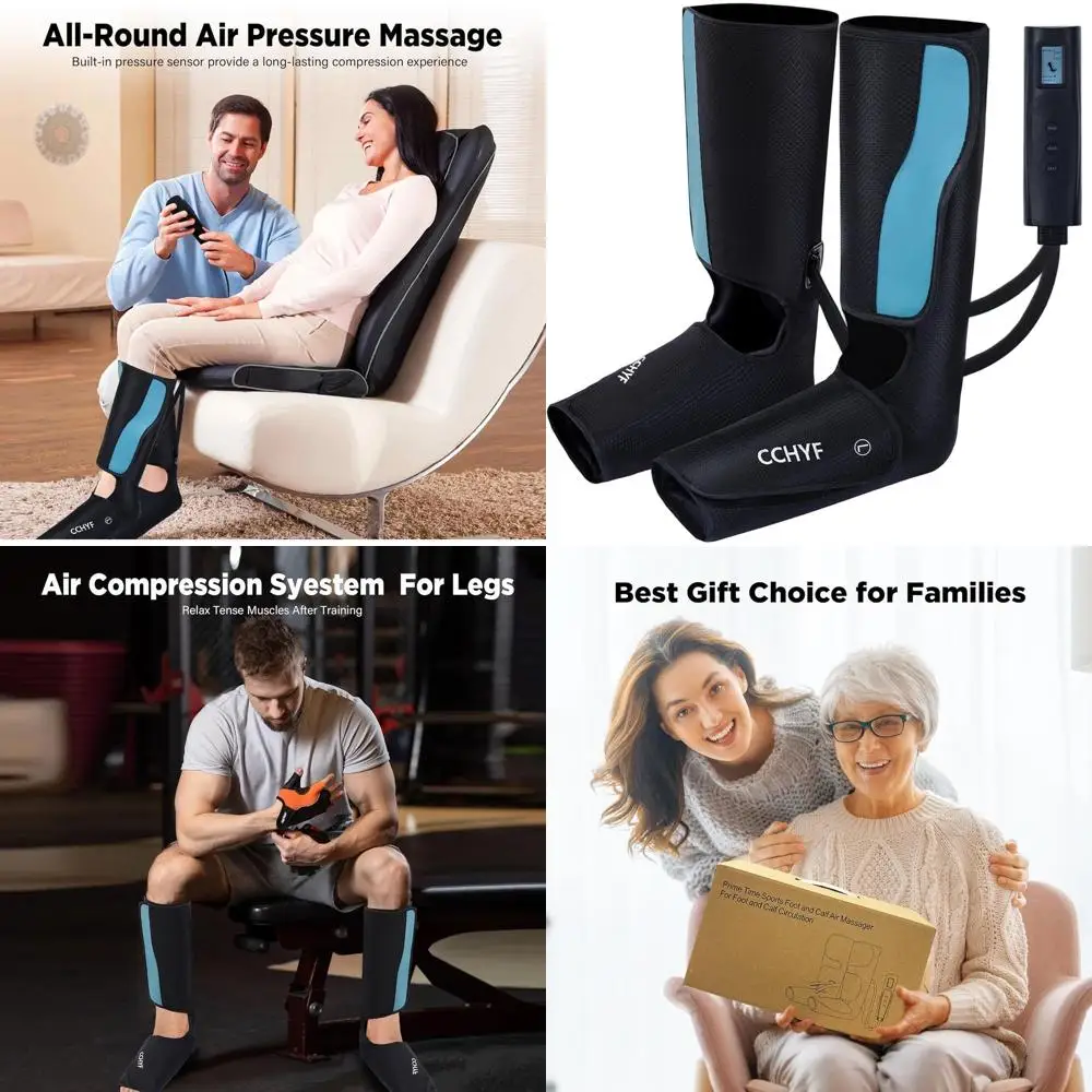 

Heated Air Compression Leg and Foot Massager with 3 Intensity Levels and 2 Modes - Ideal Gift for Loved Ones
