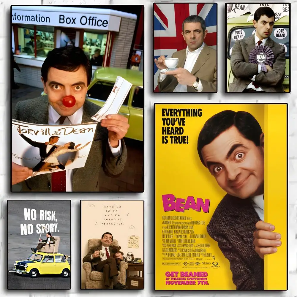 M-Mr B-Bean Poster Wasserdichter Wandaufkleber für Wohnzimmer, Schlafzimmer, Bar, Vintage-Dekor, Hochwertiger Druck, Geschenk