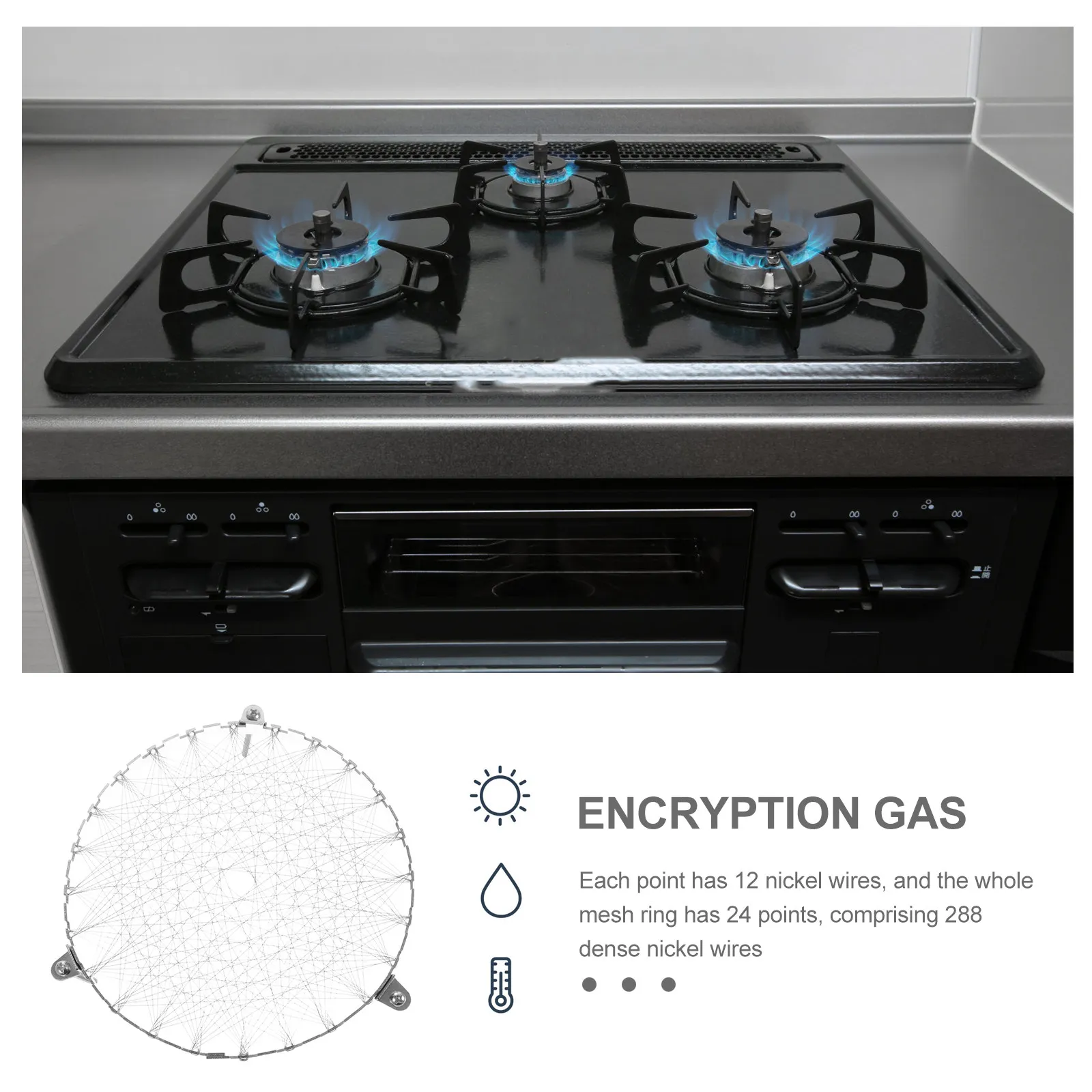 Metal Gas Stove Flame Cover For Kitchen Gas Cooker Winter Warm Nickel Wire Mesh Stainless Steel Even Distribution