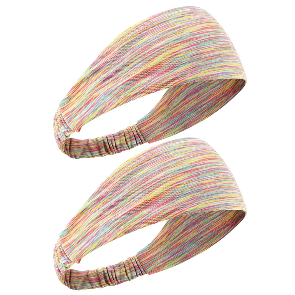 

2Pcs Sweatb s Women Girls Hair Accessories Premium Nylon Material Stretchable Fitness Spa Bathing Yoga Running