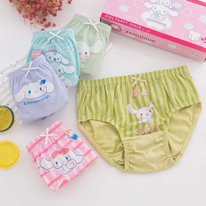 

Sanrio Cinnamoroll Children's Underwear New Cartoon Anime Comfortable Breathable Boy Girl Cotton Triangle Briefs Set Boxer Gift