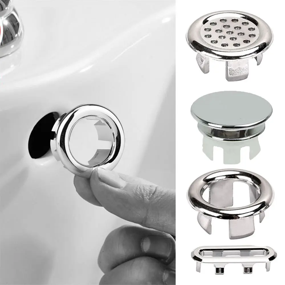 

Plastic Sink Hole Overflow Cover for Kitchen Bathroom Basin Trim Bath Drain Cap Sink Wash Basin Round Overflow Ring Plug