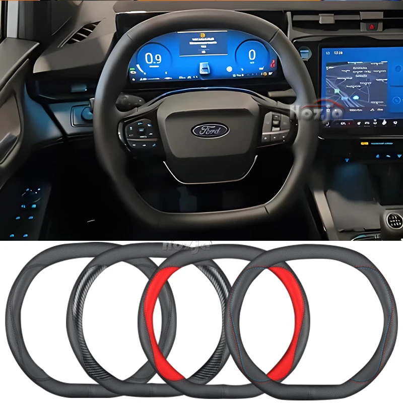 

Leather Car Steering Wheel Cover for Ford PUMA 2024 2025 Non-slip Auto Interior Accessories