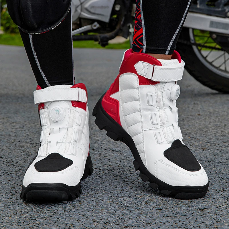

Motorcycle Riding Ankle Shoes Cycling Leisure Protective Boots Fiber Leather Ultra-fine New Breathable Anti-slip Wear Increase