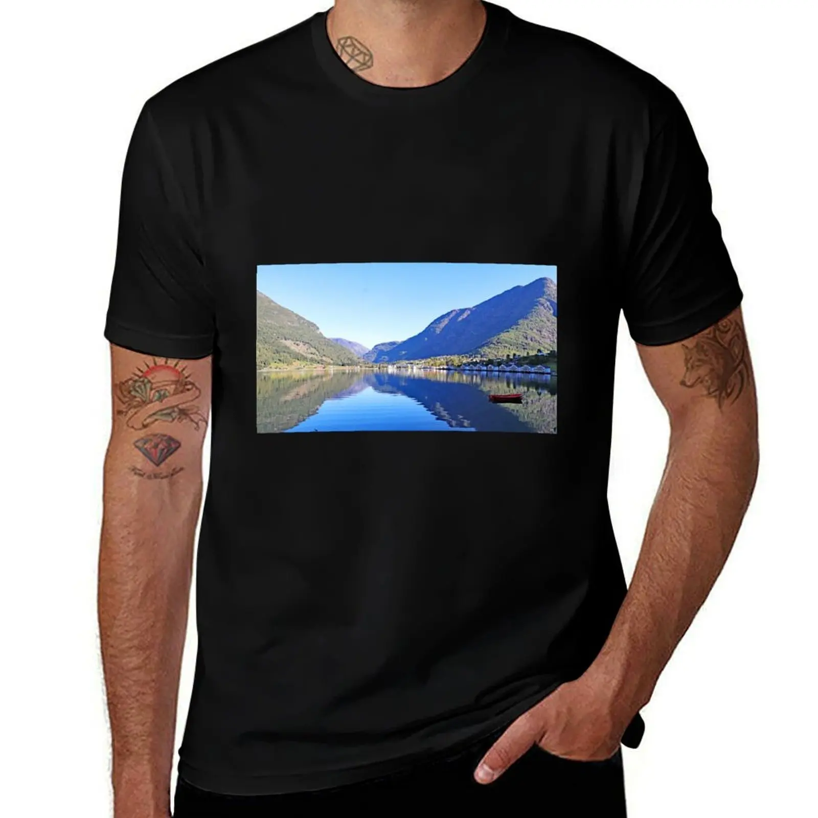 

Skjolden T-Shirt Funny t-shirt oversize t-shirts man new edition custom shirt Men's cotton t-shirt