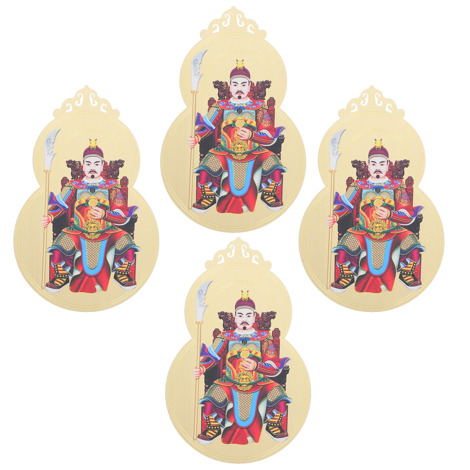 

4 Pcs Tai Sui Card Chinese New Year Taisui Household Amulet Copper Blessing Cards Feng Shui