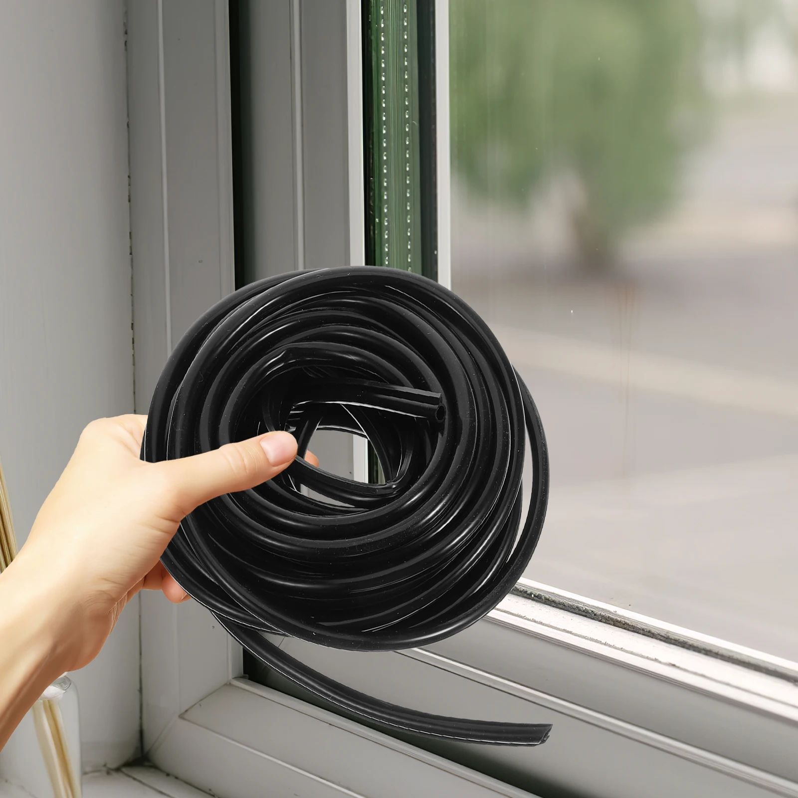

10M Black O Type Sealing Strip for Windows Doors Gaps Weatherproof Soundproof Dustproof Easy Cut Door Window Seal Strip