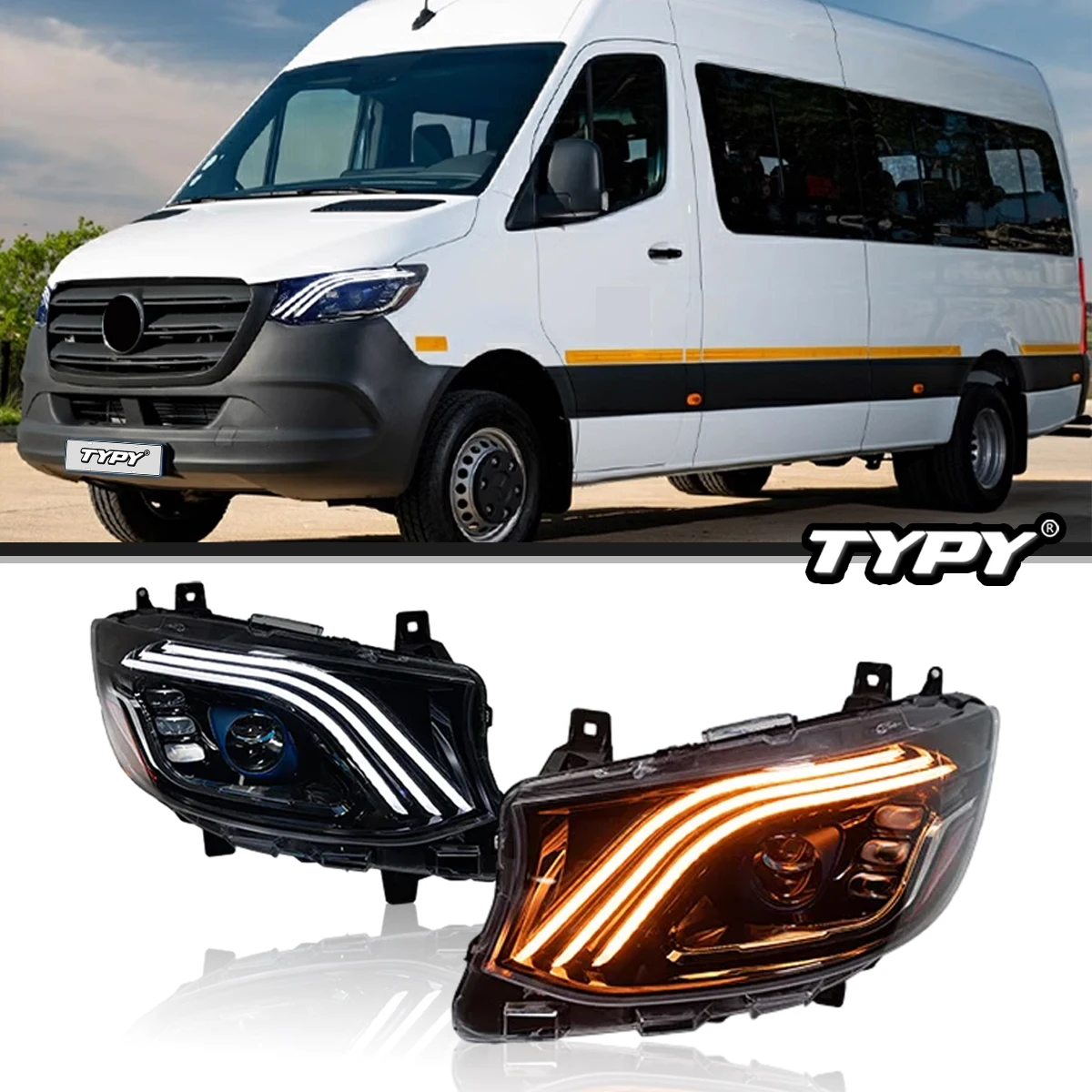 

TYPY Car Headlights For 2018-2023 Benz Sprinter LED Car Lamps Daytime Running Lights Dynamic Turn Signals Car Accessories