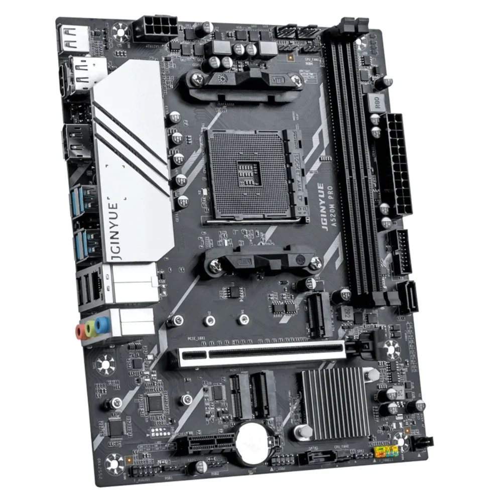 JGINYUE A520M PRO AM4 Motherboard M-ATX For AMD Ryzen 5000 Series CPU DDR4 EXPO OC 2x M.2 NVMe ARGB Desktop Gaming Mainboard