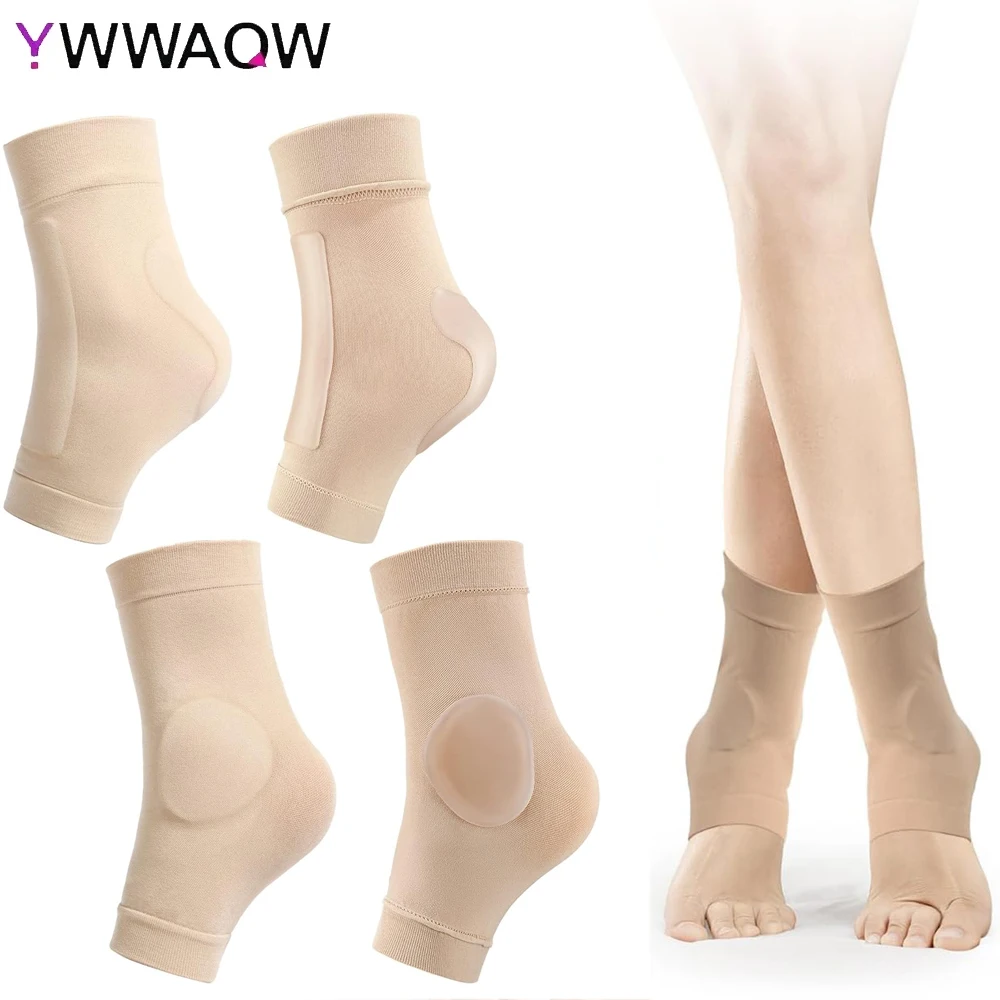 Achilles Tendon Heel Protector Compression Padded Sleeve Socks for Bursitis, Tendonitis, Tenderness - 1 Pair