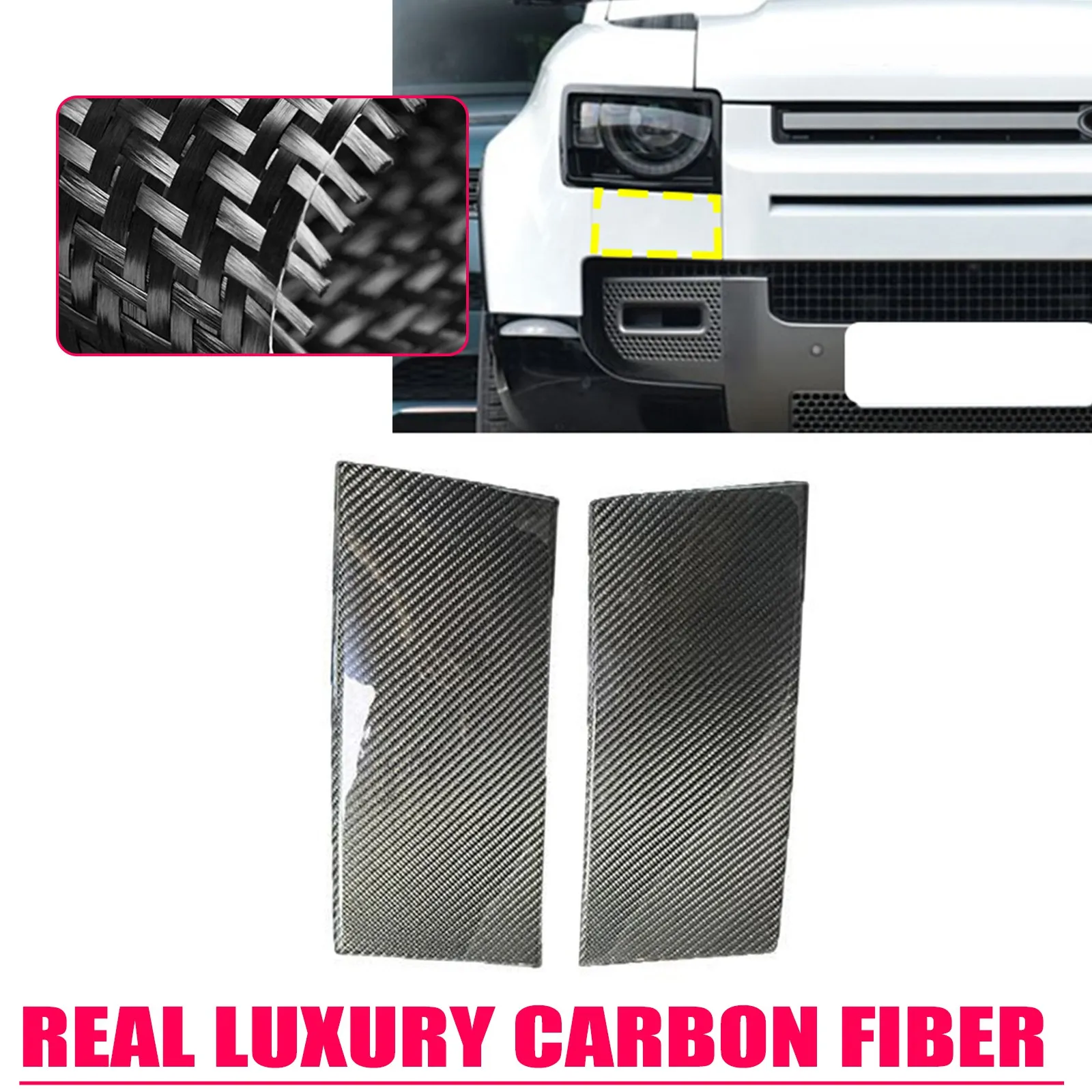 1 Pair Front Headlight Lower Panel Trim For Land Rover Defender 2020-2025