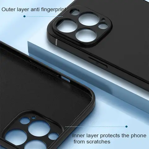 Luxury Black TPU Matte Phone Case For iPhone 17 Pro Max 17 Air Back Cover For iPhone 16 15 14 13 12 11 Pro Max Mini Soft Case 10 best sales cover for qmobile - №10