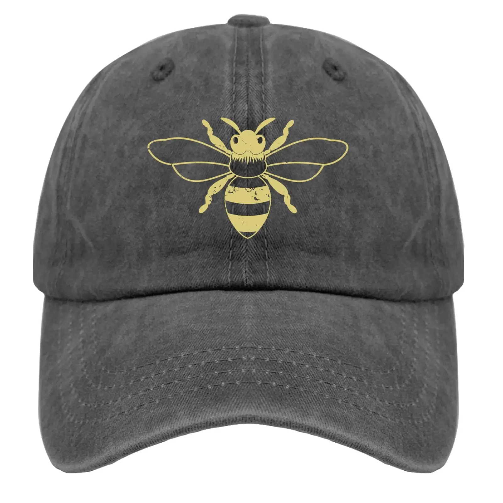 

Beekeeper Honey Bees Hats for Womens Baseball Caps Aesthetic Washed Workout Hats Light Weight, Pigment Black