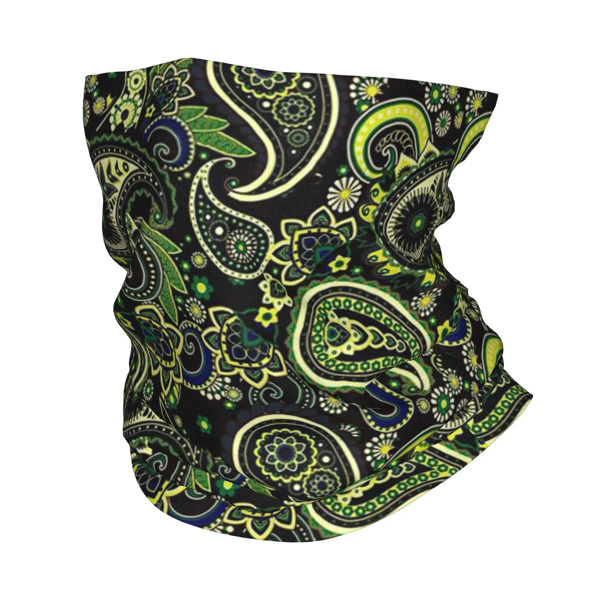 

Bohemian Paisley Bandana Neck Gaiter Printed Wrap Scarf Multi-use Balaclava Hiking Fishing For Men Women Adult