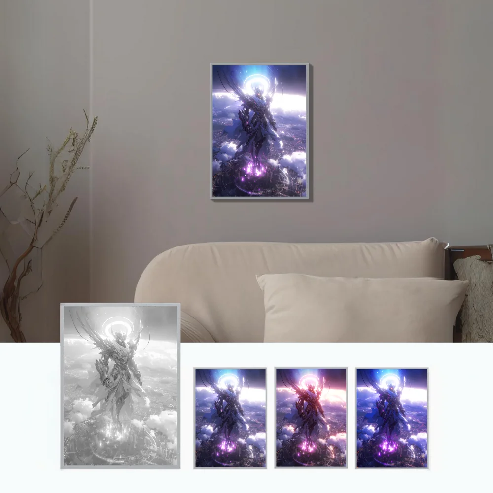 ins LED light painting shocking game room decoration giant mecha gift USB dimming personalized photo frame neon night light