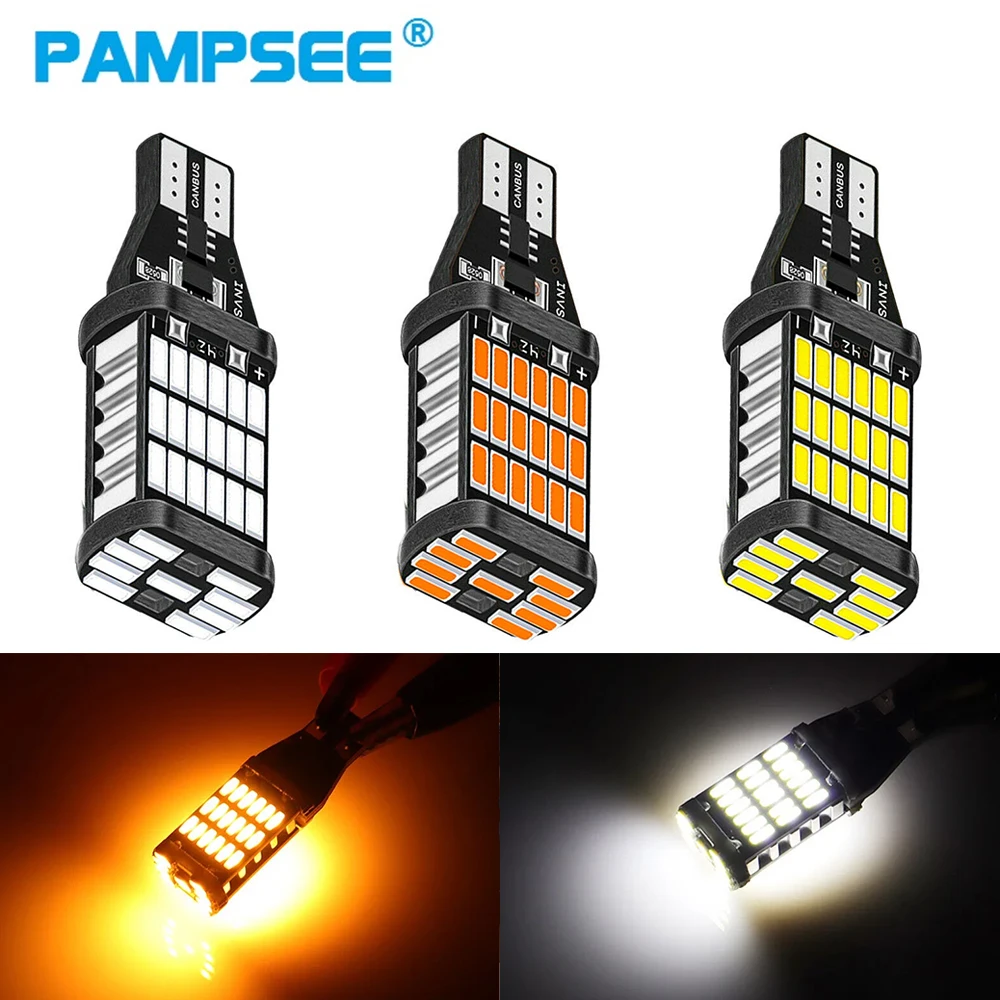 

2 шт. Canbus T15 W16W WY16W светодиодные лампы 4014 45SMD для авто Bcakup фонарь заднего хода автомобиля задние тормозные лампы 6000K