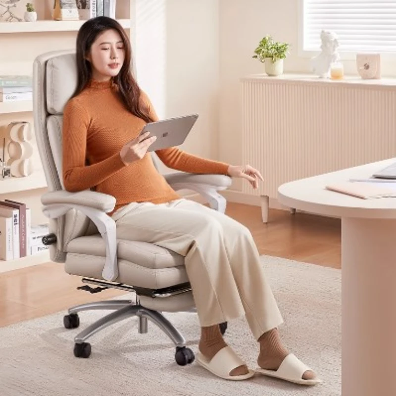 White Recliner Office Chair Relax Rotating High Back Computer Chair Ergonomic Designer Cadeira De Escritorio Office Furniture