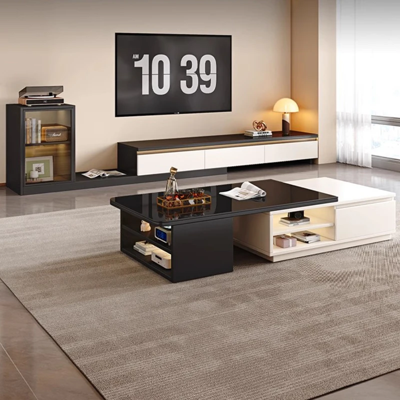 

Storage Drawers Retractable Tv Stand Solid Wood Luxury House Items Tv Stand Black Nordic Stands Mobili Per La Casa Furnitures