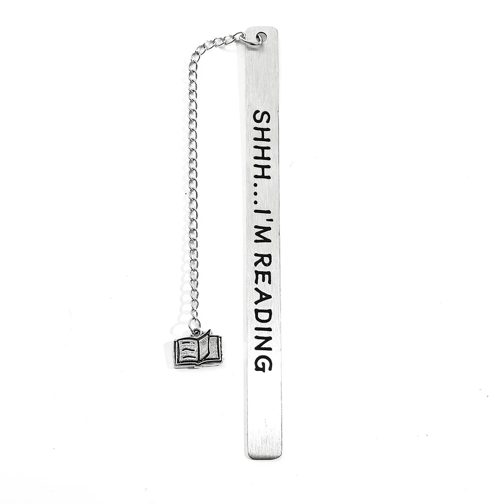 Zakładka do książki ze stali nierdzewnej z zawieszką, wykwintny i prosty prezent urodzinowy dla ucznia, prezent dla nauczyciela i prezent wyrażający wdzięczność.