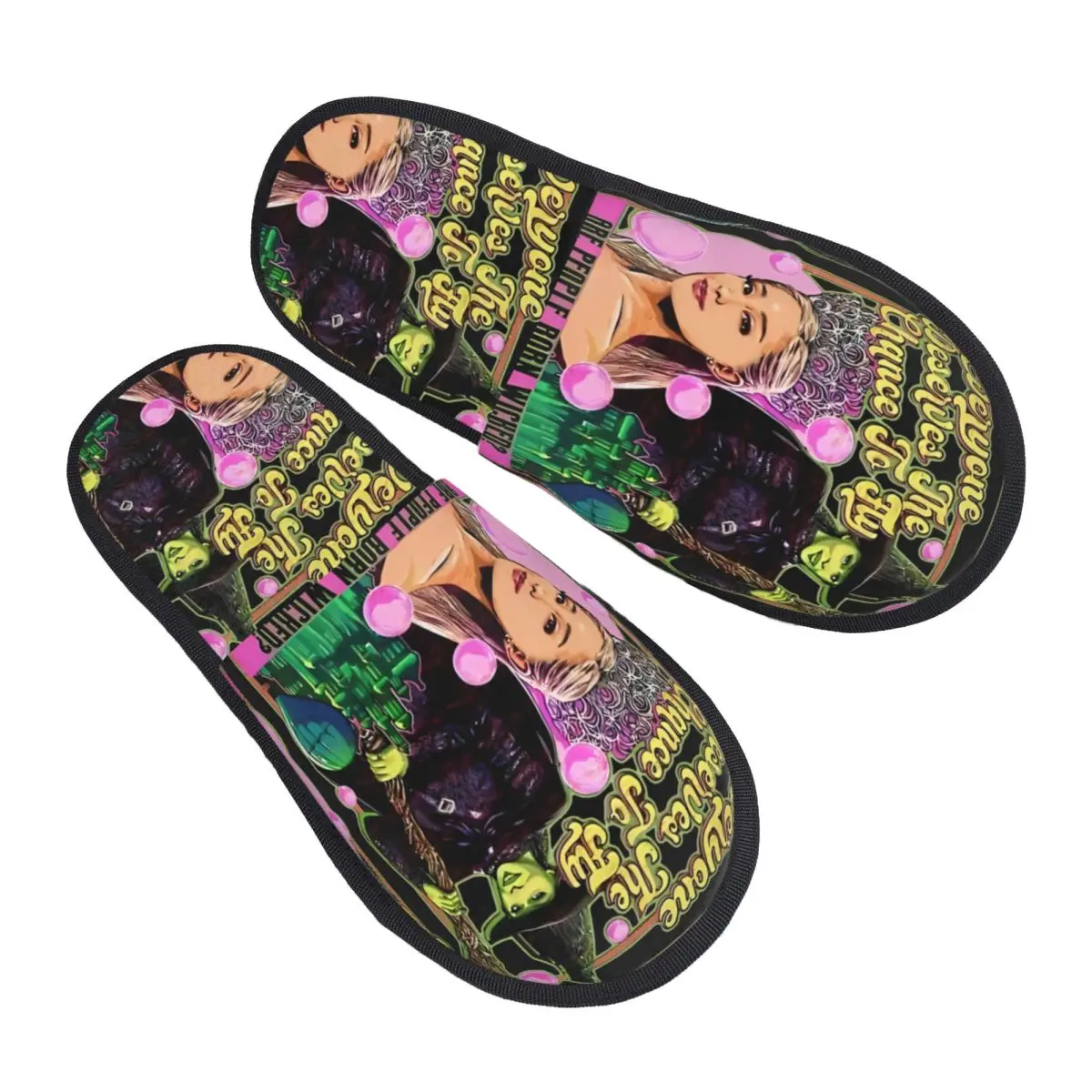 

Зимние домашние тапочки Wicked Elphaba & Glinda для спальни, все заслуживают шанс летают, мягкие меховые тапочки, противоскользящие