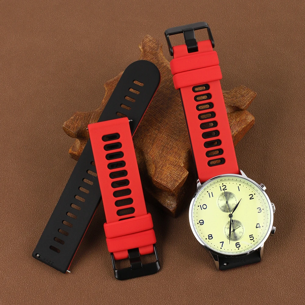 العالمي ساعات سيليكون العصابات استبدال الأشرطة ل Garmin Forerunner 245 645 أسود أحمر اللون مقاوم للماء سوار ساعة رياضية