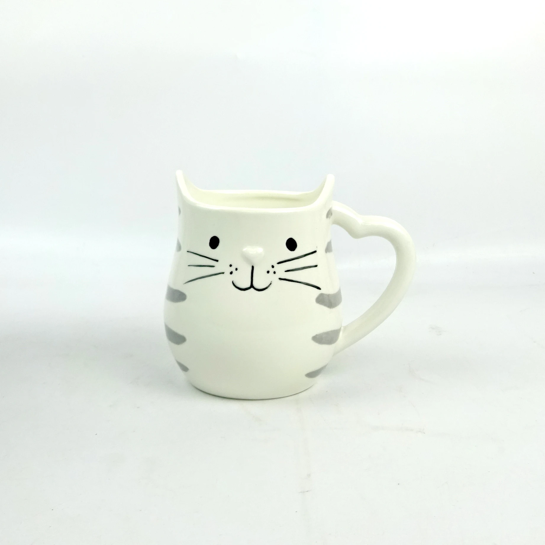 Cute Anime 3D Animal Coffee Mug Ceramic Cat Shape Cartoon Mug Porcelain Coffee Cups White